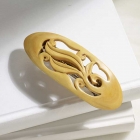 Barrette arabesque encadrée  buis japonais　ovale　A
